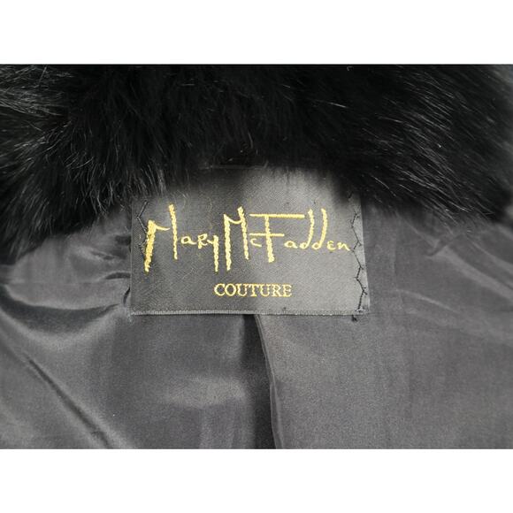 Amazing Designer Mary McFadden Couture Men's Black Fox Fur Coat Jacket - Picture 6 of 6